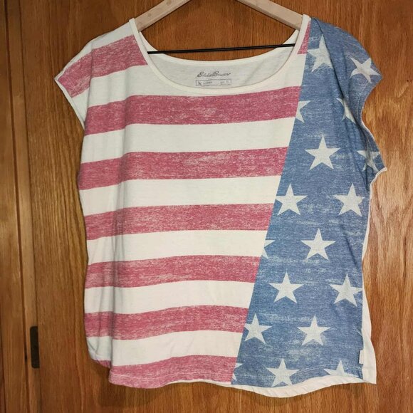 Eddie Bauer Outdoor American Flag T-shirt size XL - Picture 1 of 5